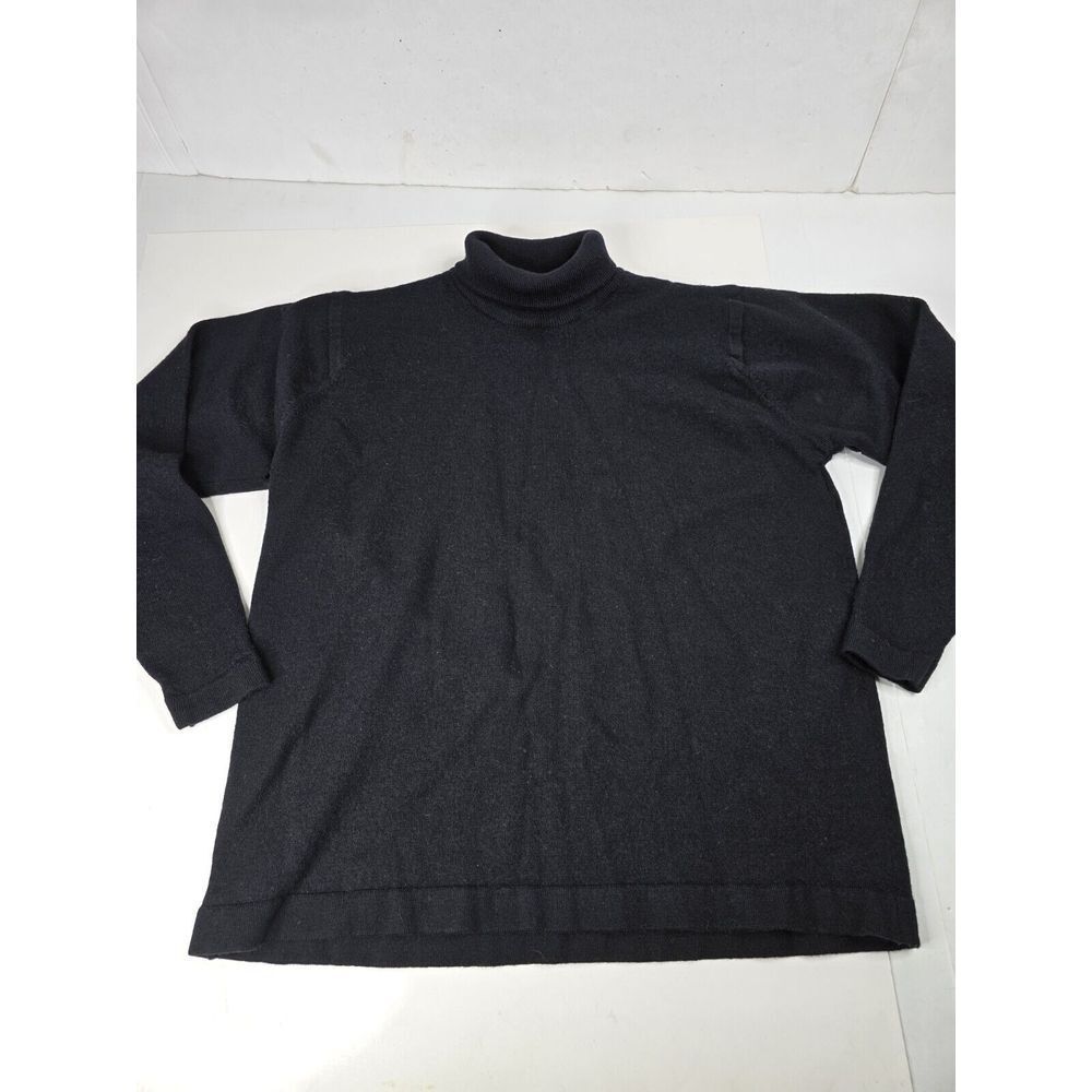 Vintage Sweater Womens L Classiques Entier 100% Extrafine‎ Merino Wool Mock Neck